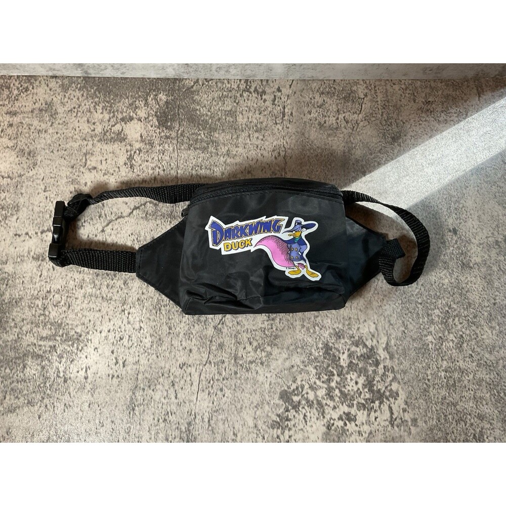 VTG 90s Disney Darkwing Duck Black Small Fanny Pack Waist Bag Zipper